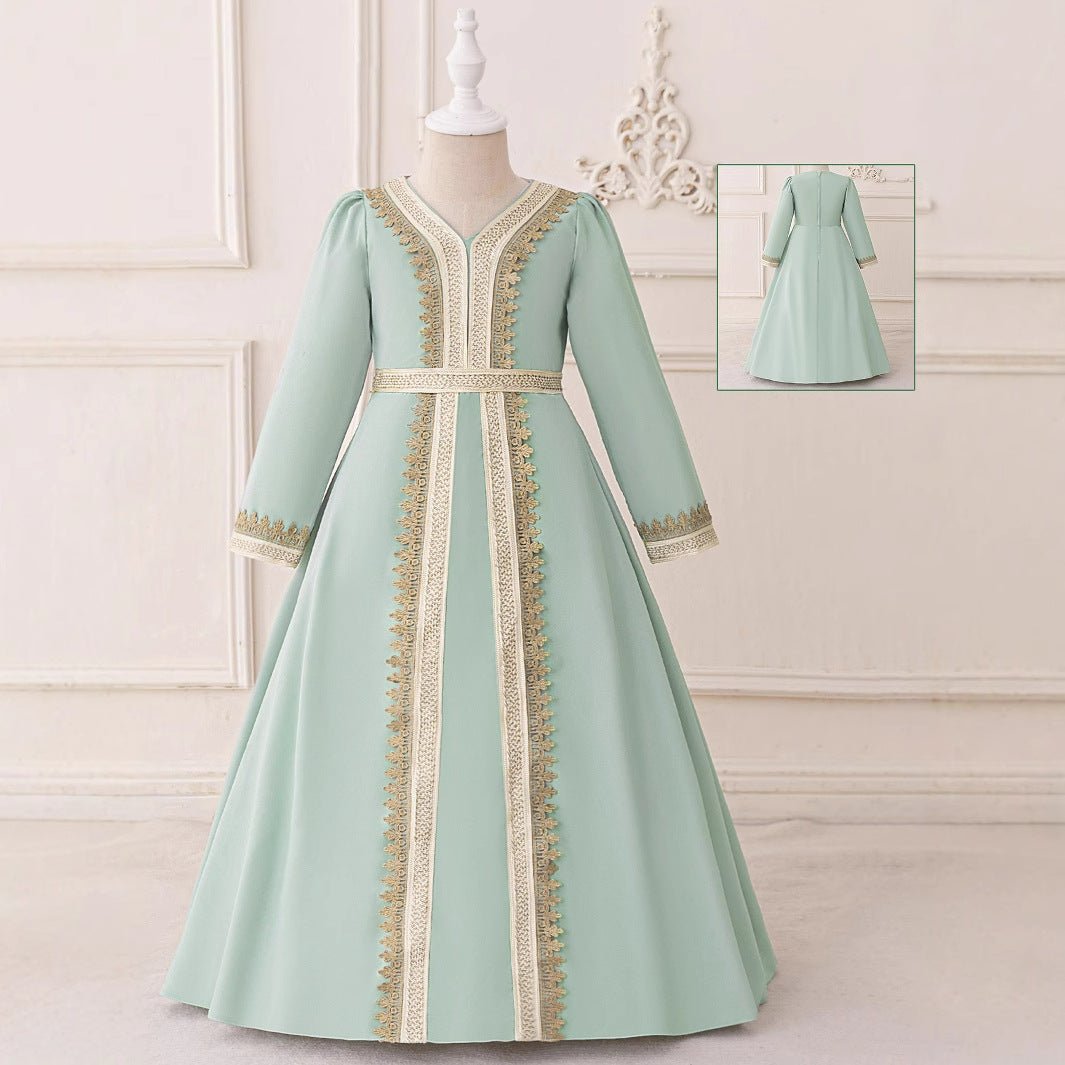 Robe Kaftan Brodée pour Filles (MKG019)