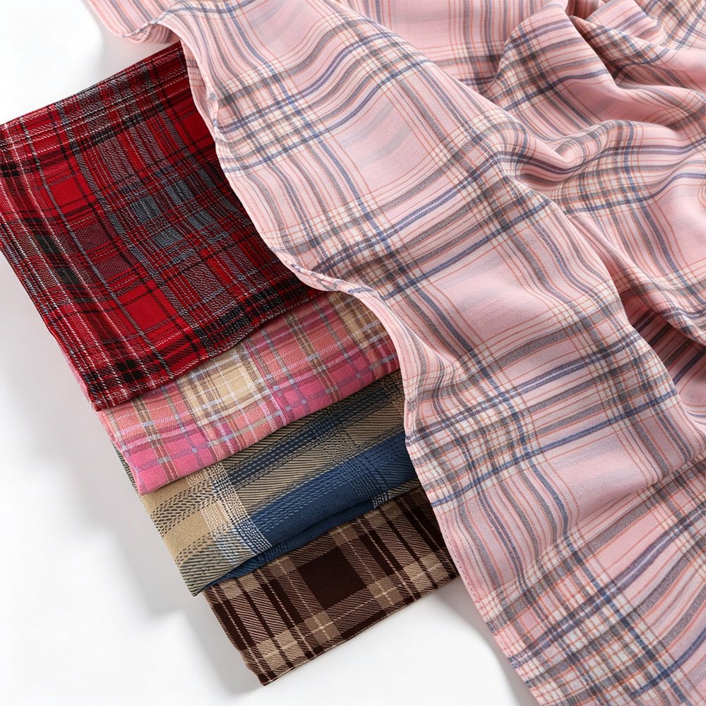 Foulard Hijab Léger Tartan Carreaux Vintage (MH258)