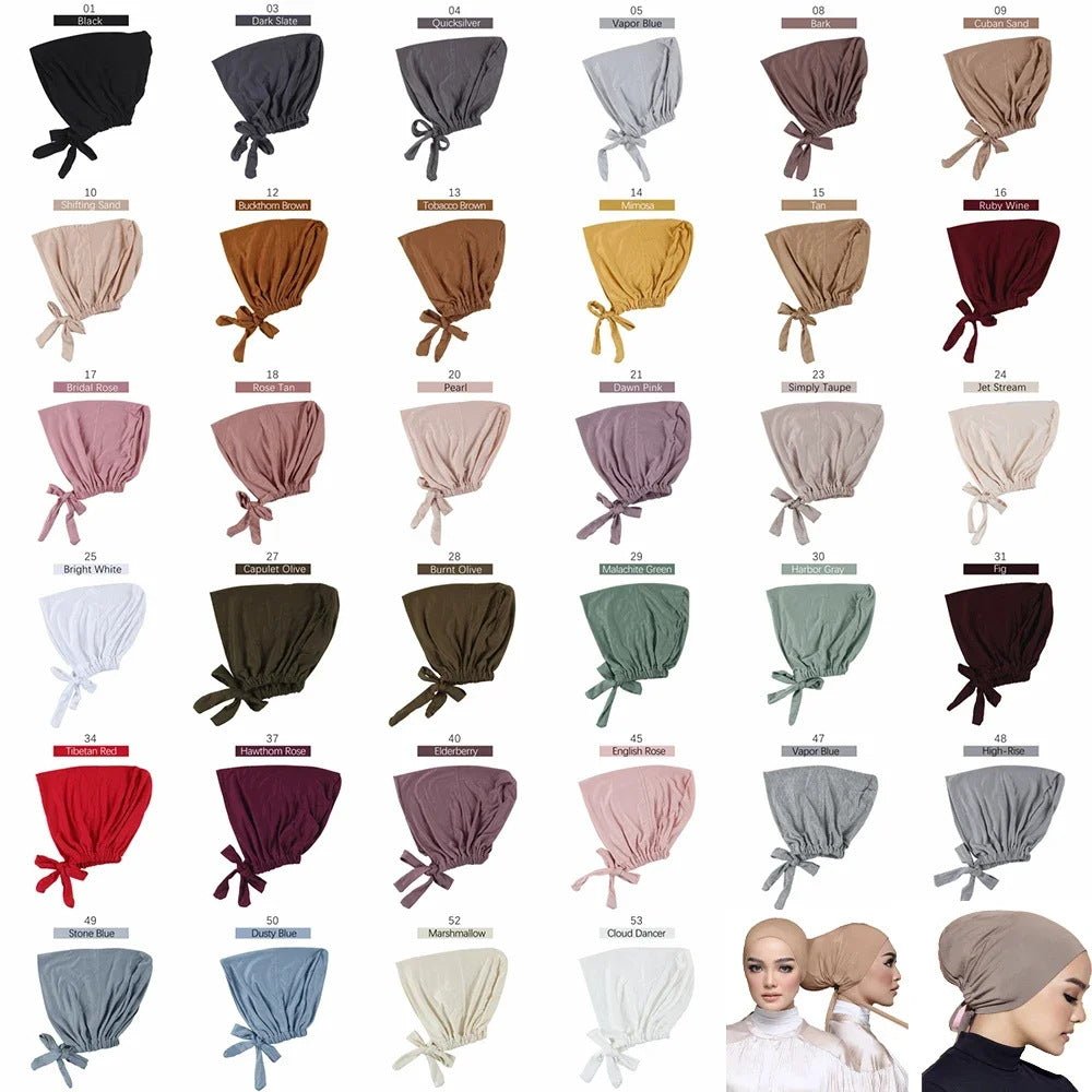 Sous-bonnet ajustable en coton stretch à nouer | Bonnet hijab (MH200)