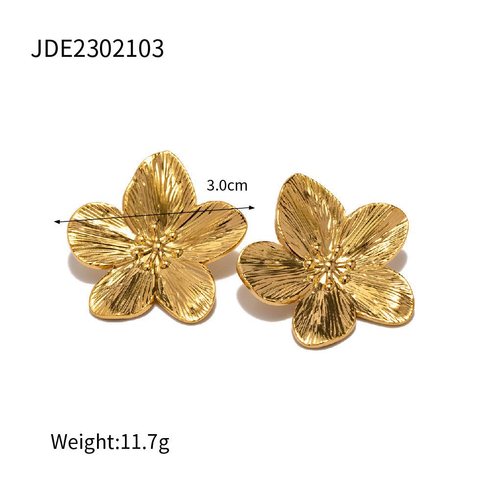 Boucles d'oreilles MAC170 à fleur en alliage, style rétro simple