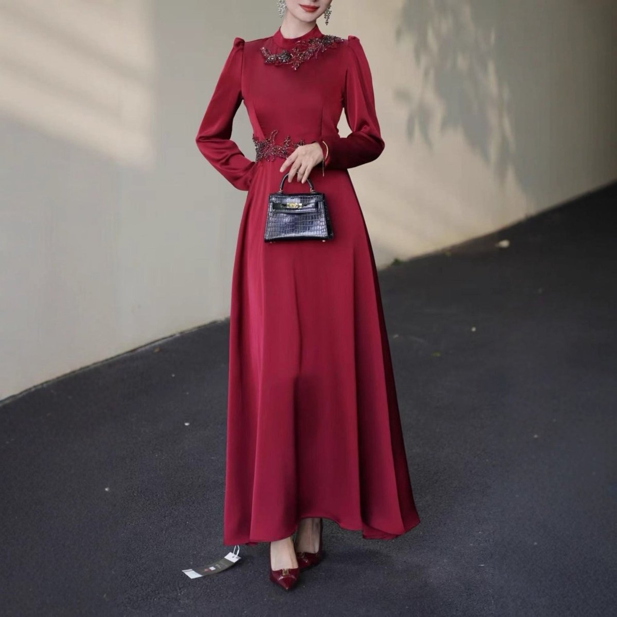 Robe Maxi Perlée et Ornée (MS365)