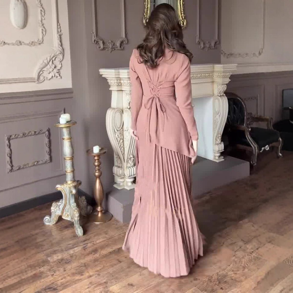 Robe péplum asymétrique (MS319)