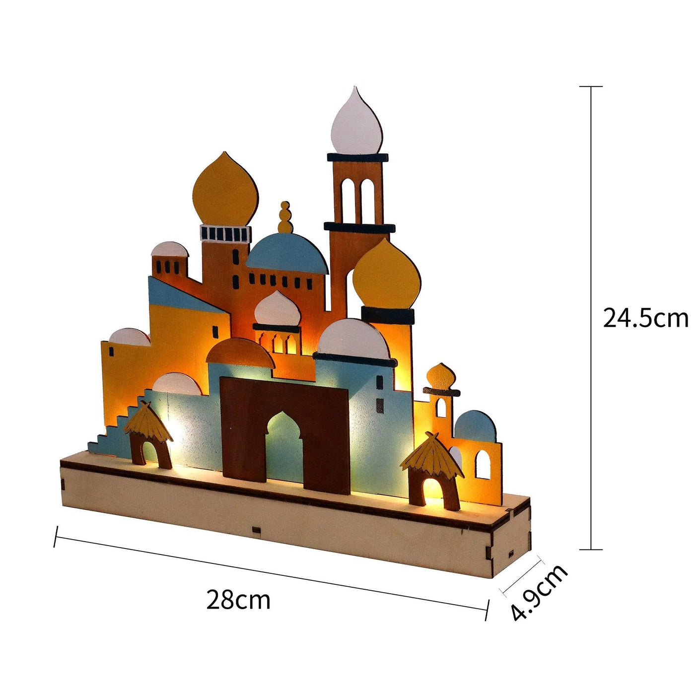 MR059 Lampe d'ambiance en bois LED en forme de MASJID