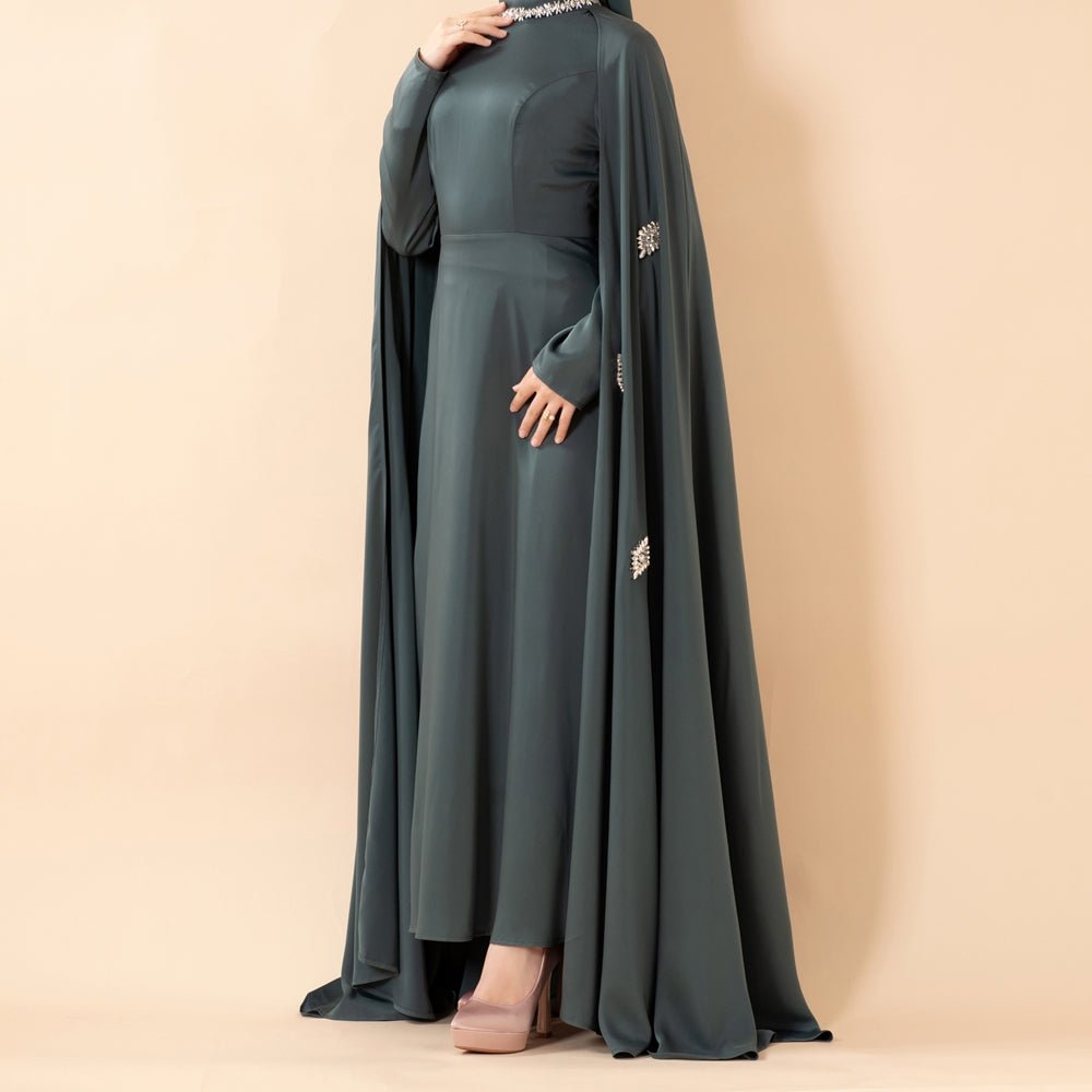 Cape Abaya Royal en Satin de Luxe (MA326)