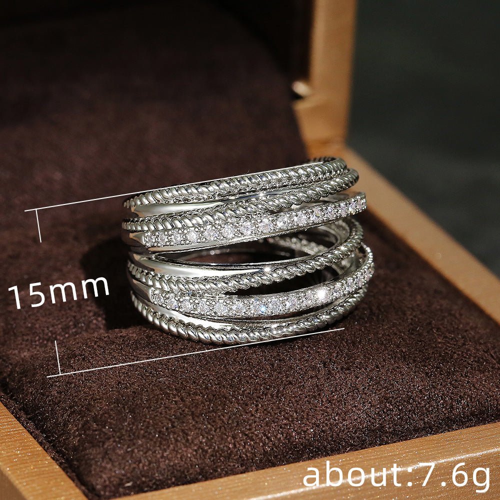 Bague croisée en zircone (MAC192)