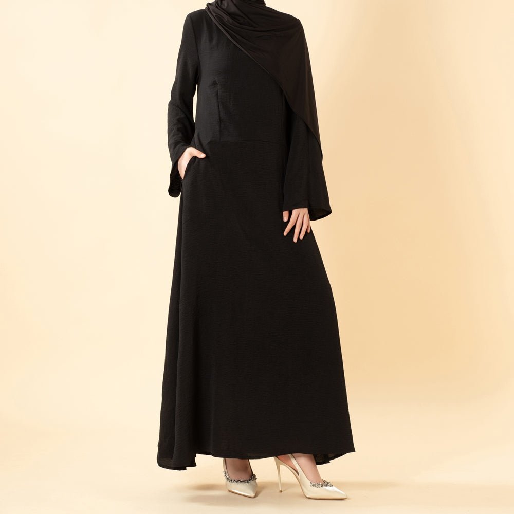 Robe Abaya Élégante en Crêpe avec Poche (MA432)