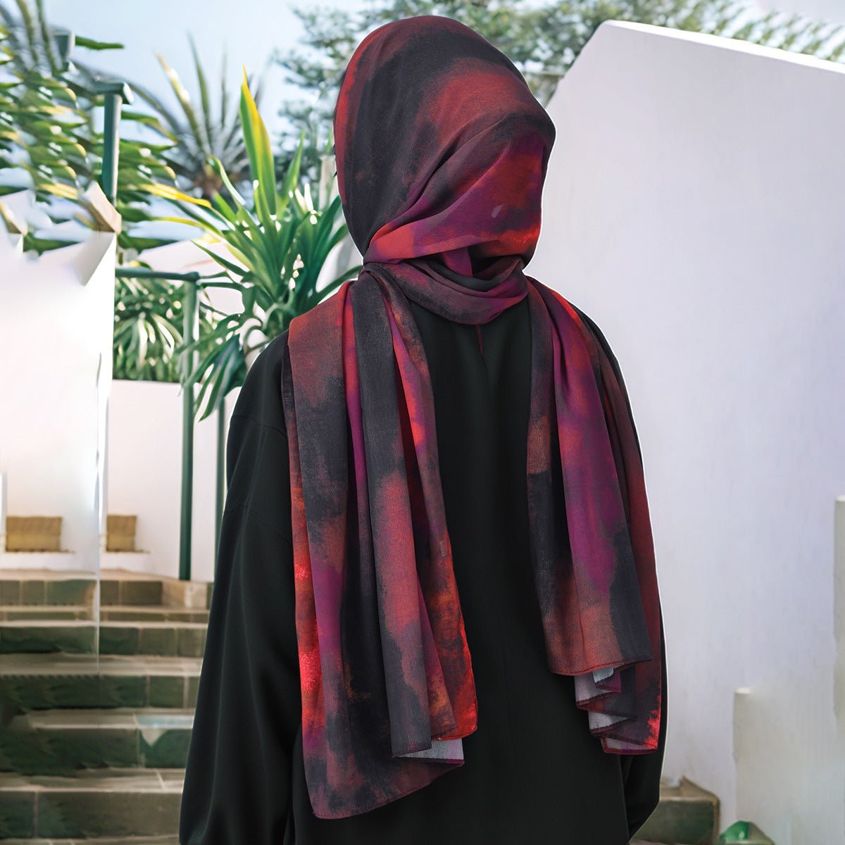 Hijab Imprimé Éthéré Aquarelle Artistique (MH176)