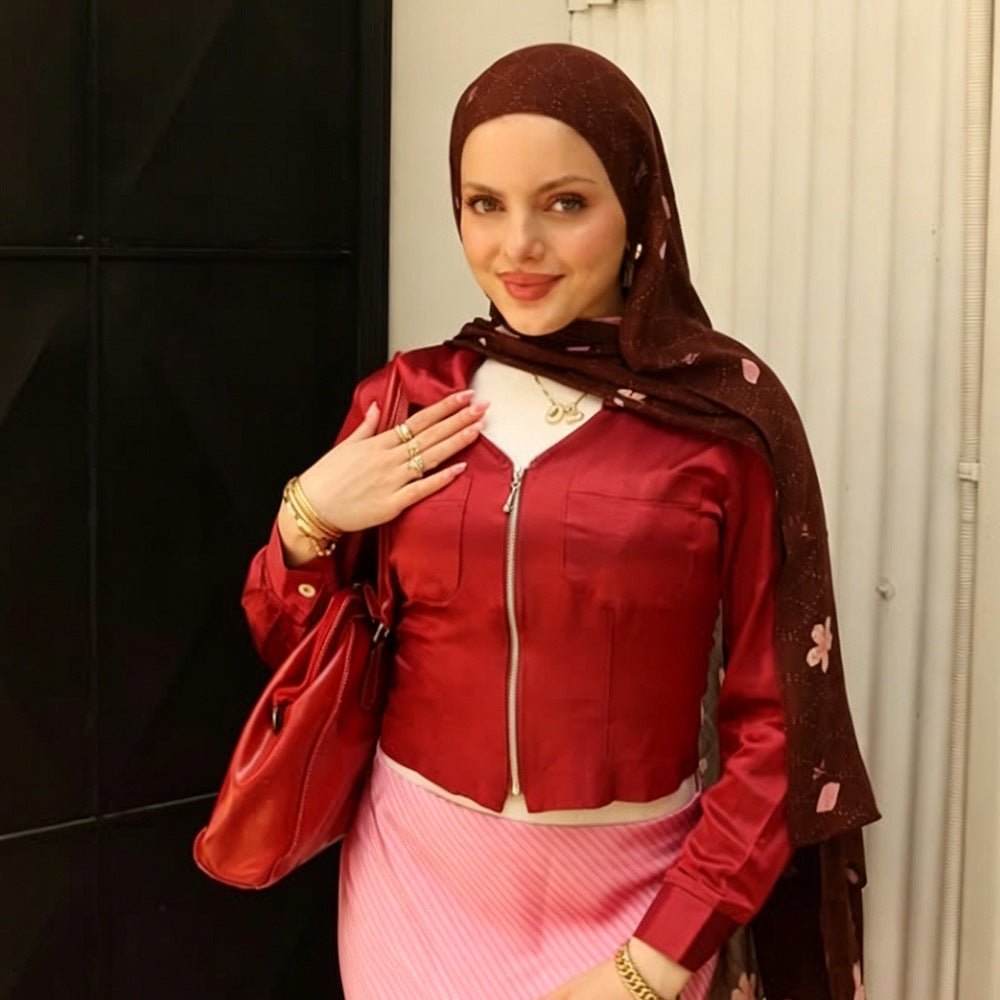 Foulard Hijab imprimé Fleurs de Cerisier (MH241)