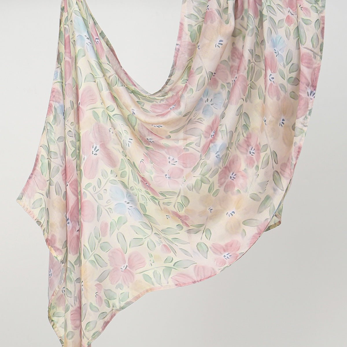 Foulard Hijab Léger Imprimé Floral Aquarelle (MH246)