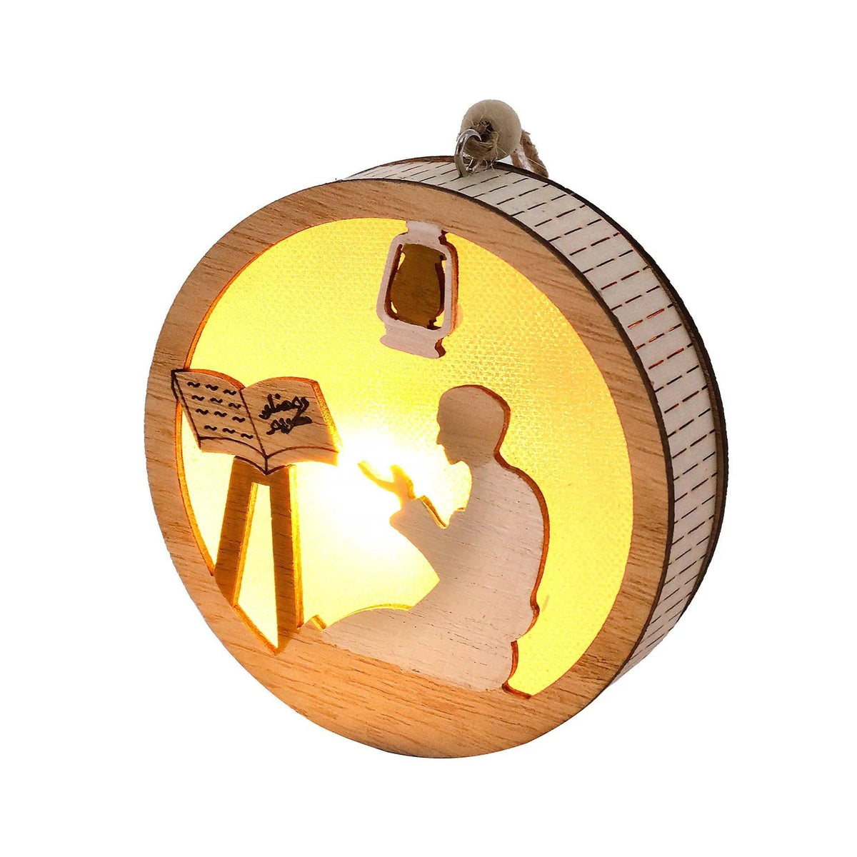 MR036 Pendentif Lumineux LED en Bois "Eid Mubarak