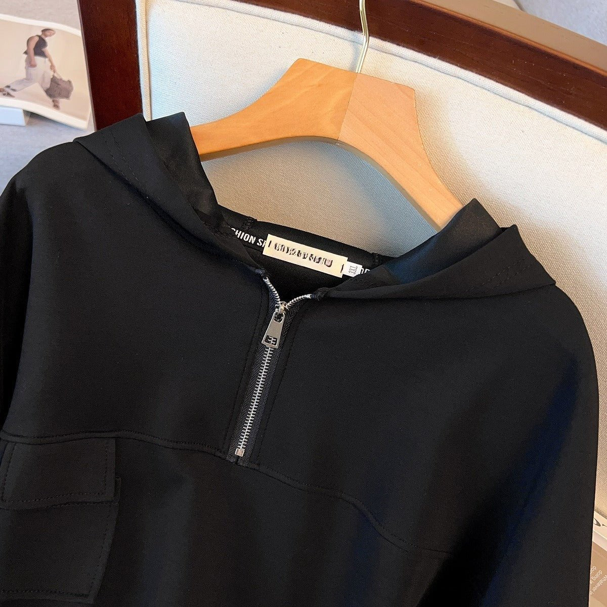 Robe Sweat Mi-Longue Oversize à Demi-Zip | Robe Sweatshirt Midi Grande Taille (MS196)