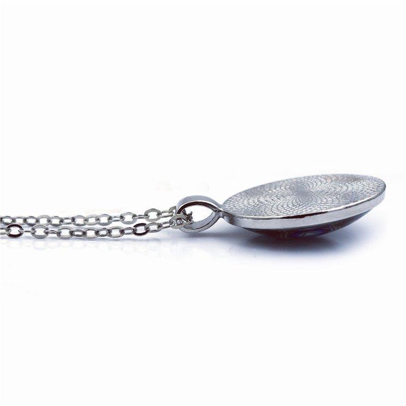 MAC076 Collier pendentif Time Gem Keffieh Palestine Paix Anti-Guerre