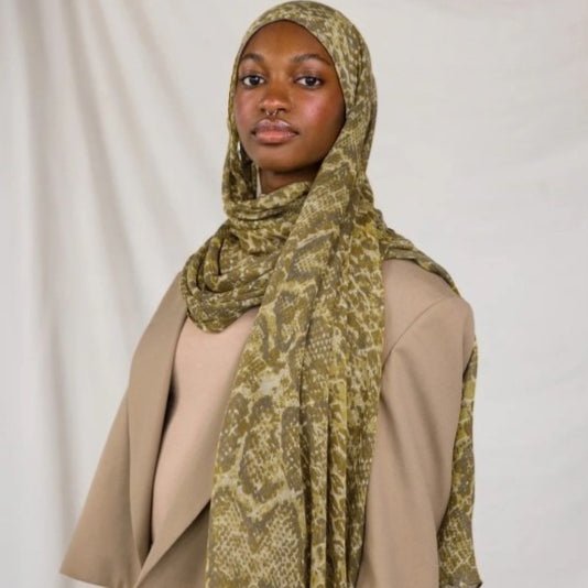 Hijab en coton aquarelle peint, style bohème (MH141)