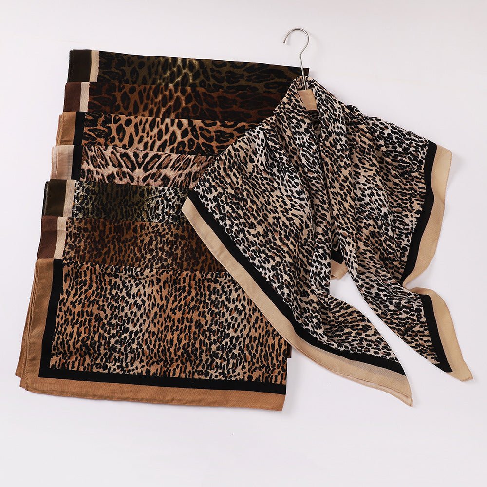 Foulard Hijab Carré Imprimé Léopard (MH182)