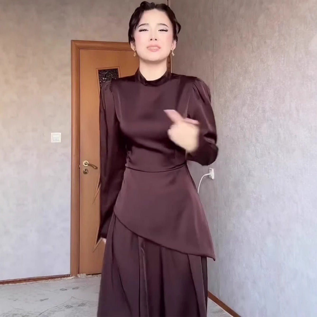 Robe Abaya Maxi Exotique à Manches Longues (MA216)
