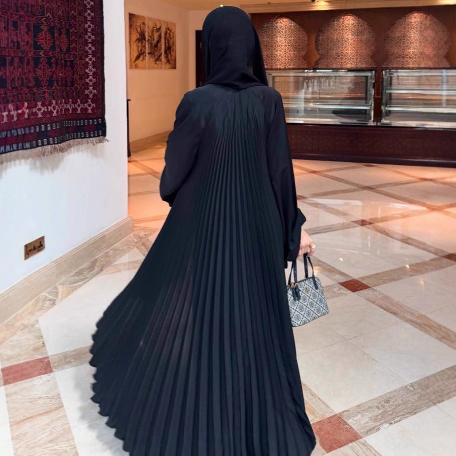 Collection d'Abayas Ouvertes Plissées de Luxe (MOA199)