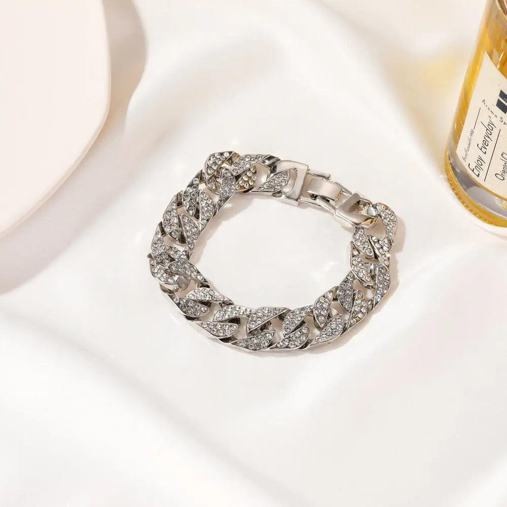 Bracelet large MAC036 à éclats de diamant