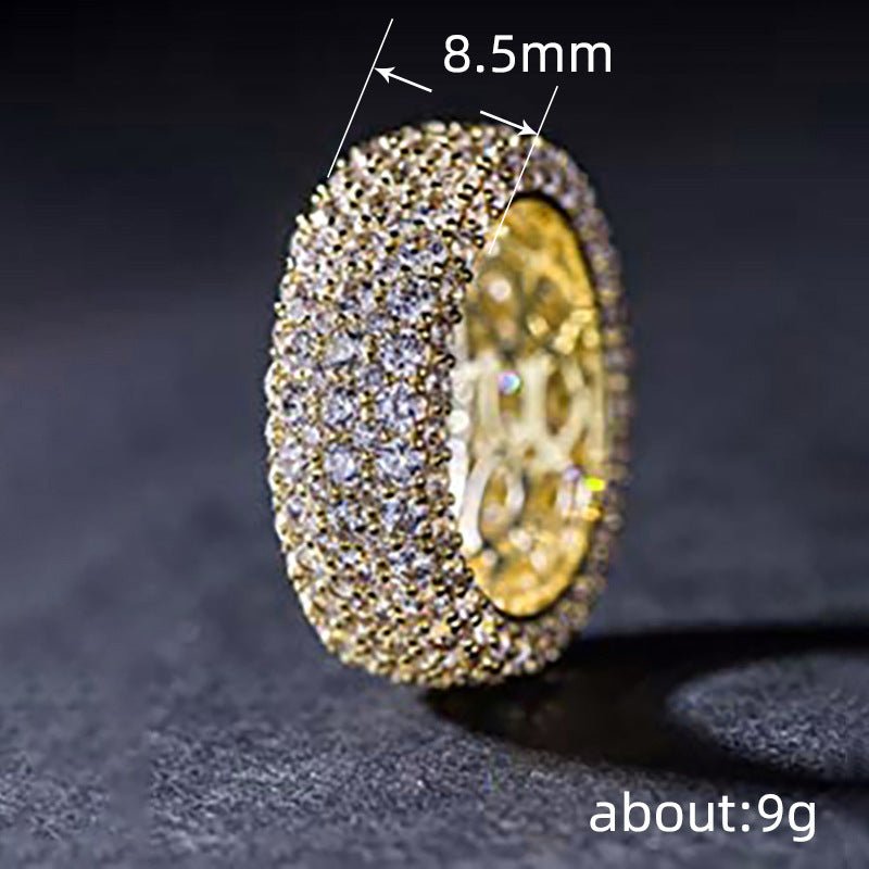 Bague MAC164 Multicouche Haut de Gamme Ultra-Scintillante Sertie de Diamants