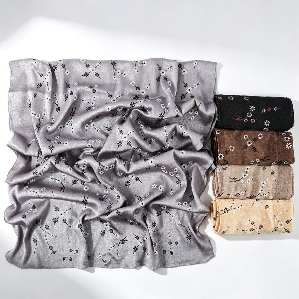 Foulard Hijab Imprimé Fleurs de Marguerite Scintillant (MH245)