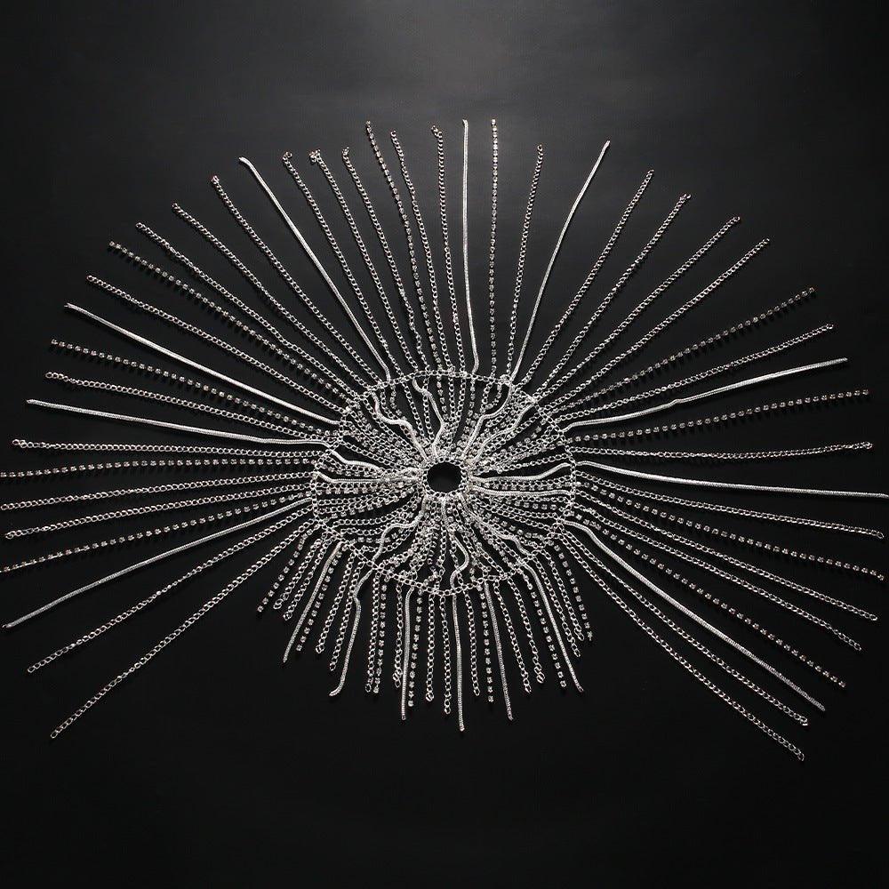 Chaîne de tête MAC153 haut de gamme à pompons et strass