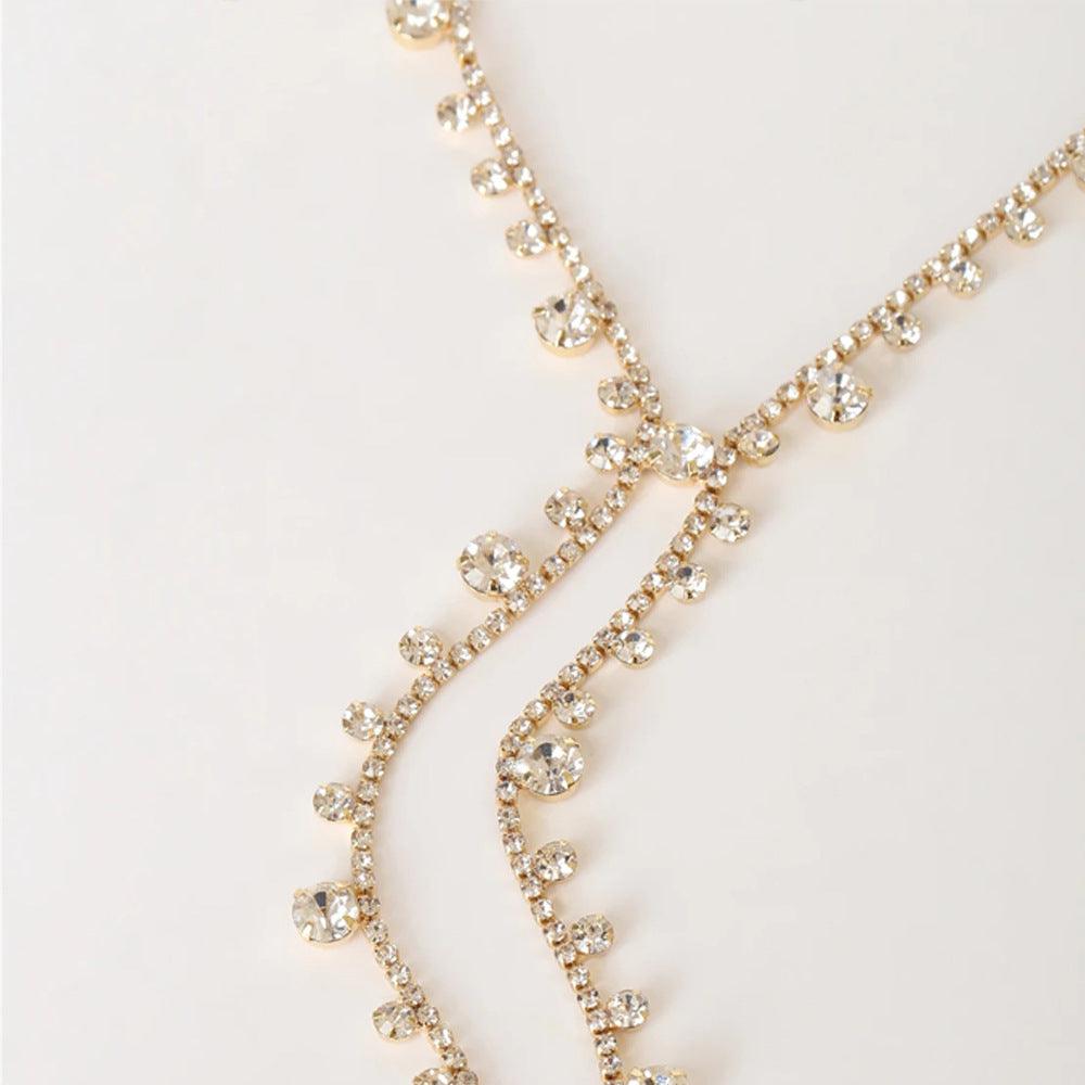 Collier MAC088 personnalisé avec pampilles longues et diamants de forme irrégulière