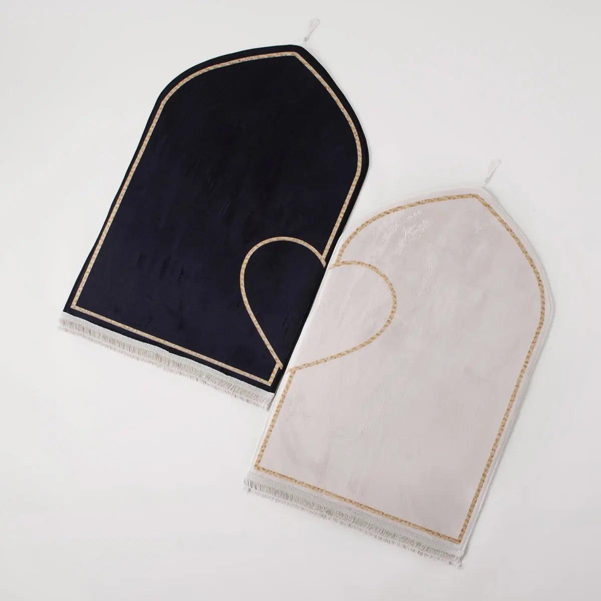 Tapis de prière MR055 en flanelle gaufrée antidérapante avec motif interactif cœur