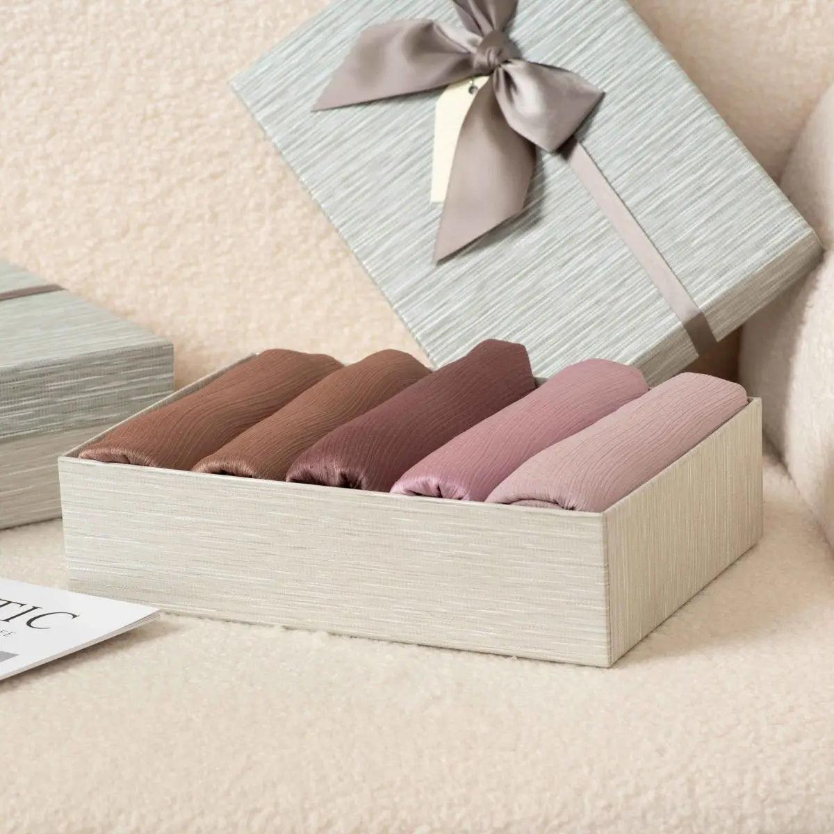 Coffret Cadeau Hijab en Satin Texturé Étoile (MH050)