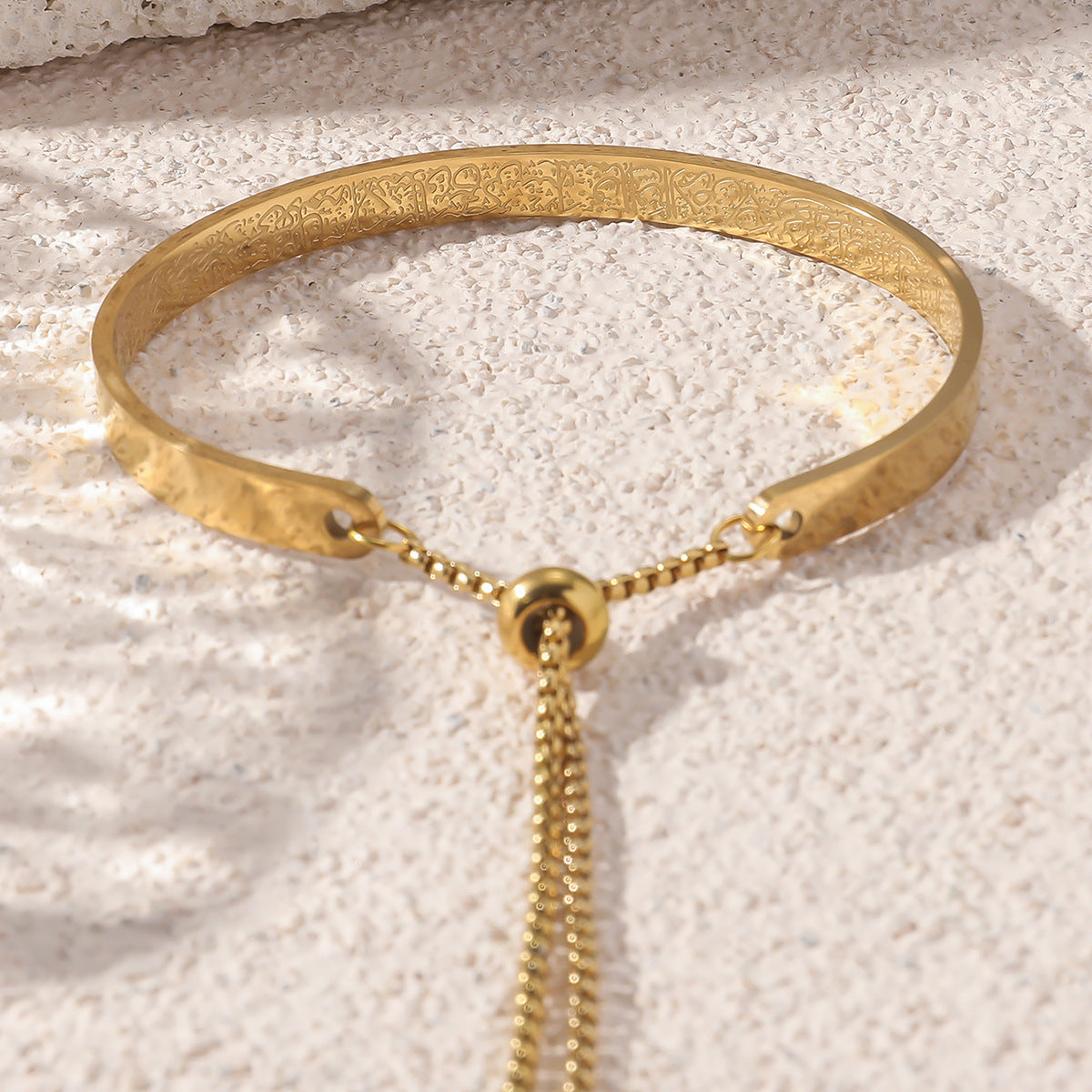 Bracelet en acier titane gravé recto-verso pour homme et femme, inaltérable (avec coffret cadeau) (MAC216)