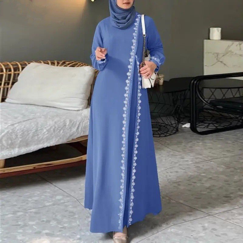Abaya décontractée de créateur avec détails en dentelle (MA146)