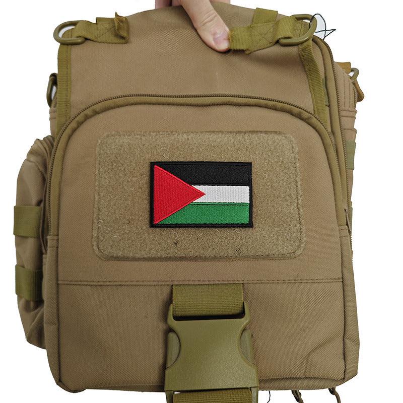 Badge en caoutchouc PVC brodé Drapeau de la Palestine avec fermeture Velcro - MAC115