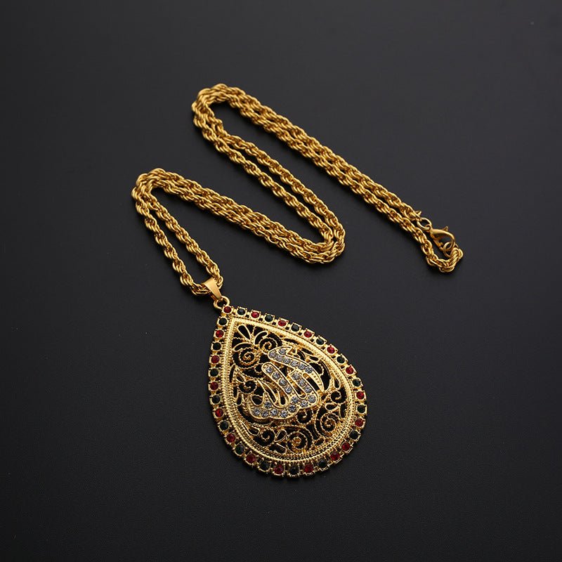 Pendentif doré ethnique, élégant et raffiné (MAC231) (AVEC BOÎTE CADEAU)