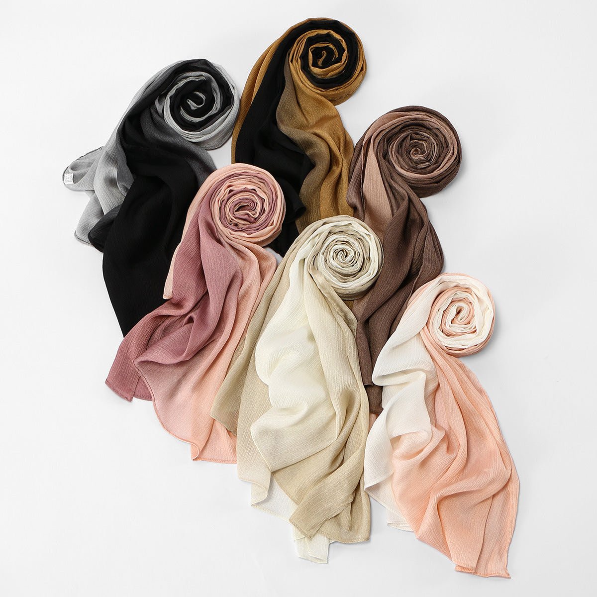 Foulard Hijab Texture Froissée Dégradé (MH253)