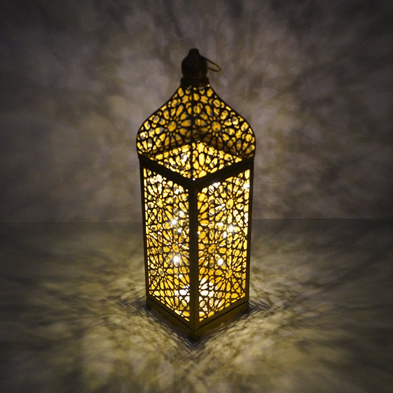 Décor Artisanal de Fête Lanterne Marocaine en Fer Ajouré Ramadan (MAC402)