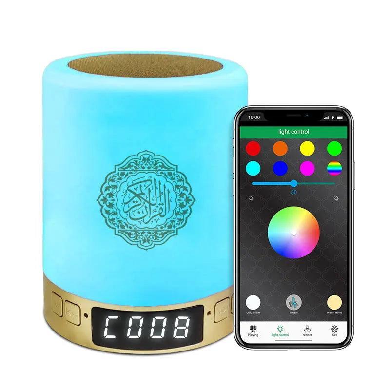 Lampe-Enceinte Bluetooth Coran MR031 SQ122, Veilleuse avec Contrôles via Application Intelligente