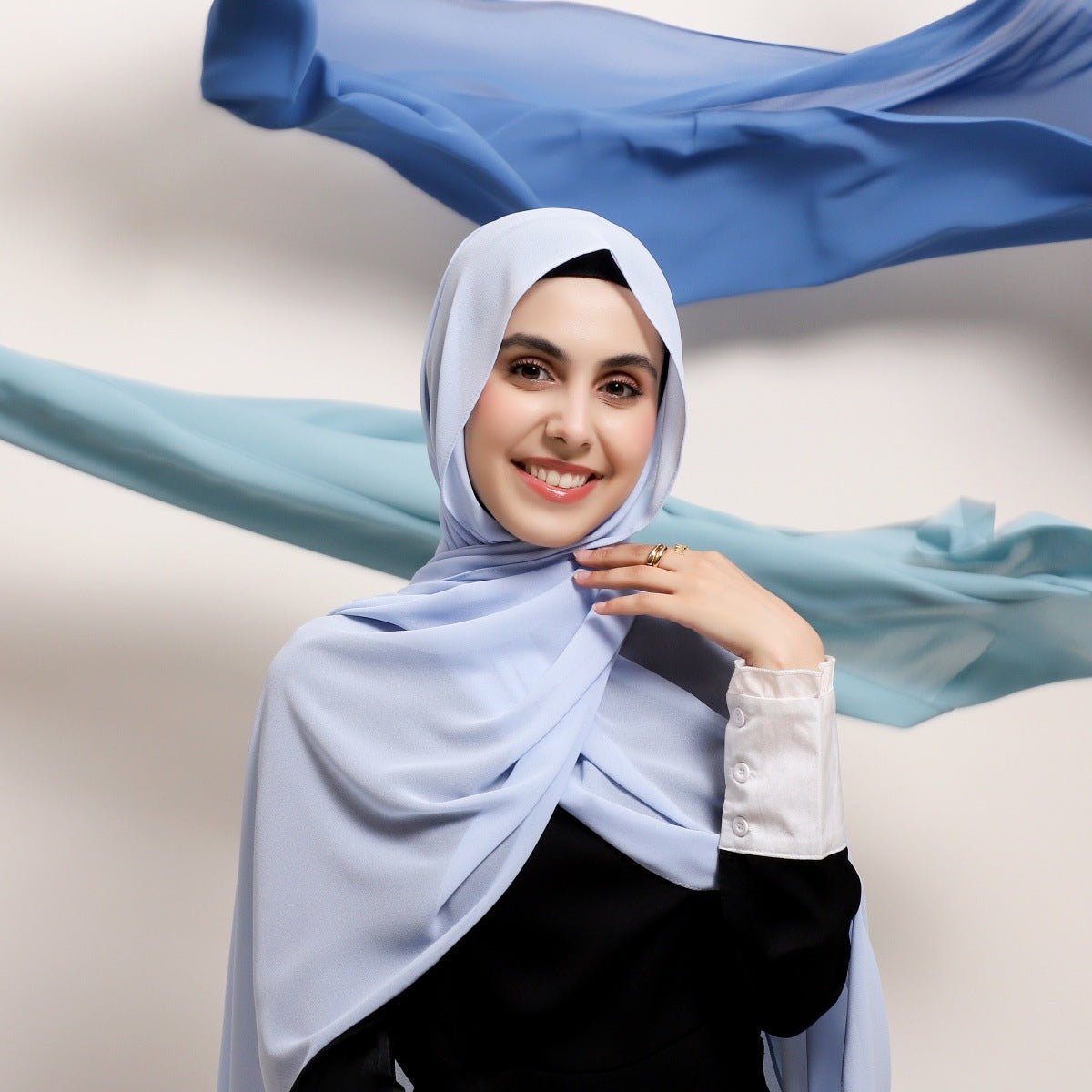 Écharpe Hijab en Chiffon Élégante - Structure Raffinée pour Tenue Modeste (MH127)