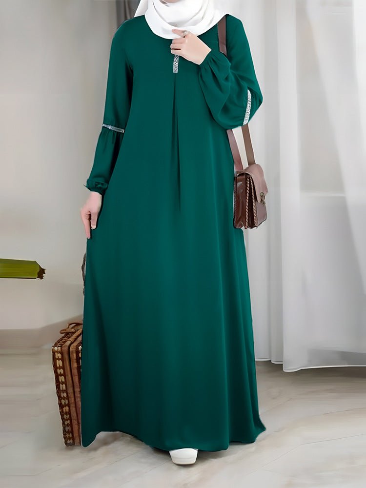 Abaya décontractée et polyvalente avec délicats détails en paillettes (MA150)