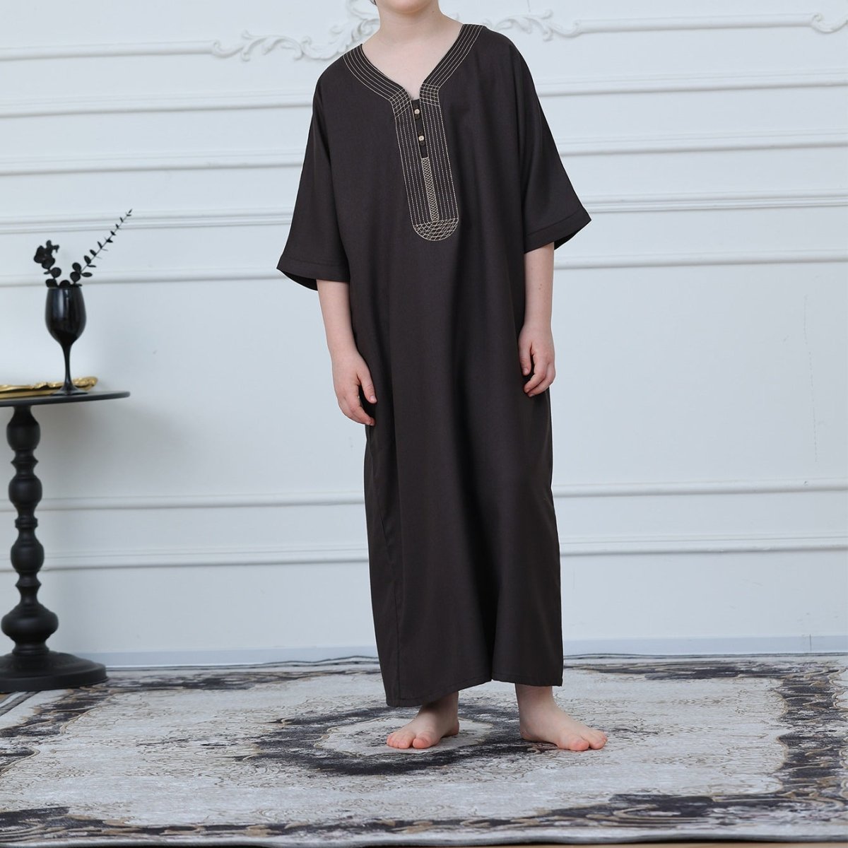 Qamis brodé pour garçon avec poches (MKB023)