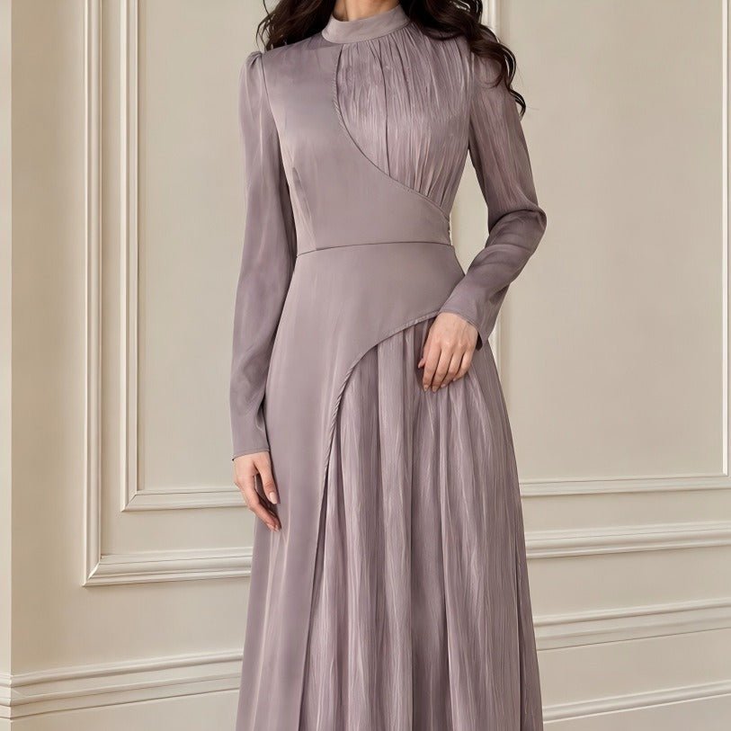 Robe Maxi Plissée Bicolore (MS504)