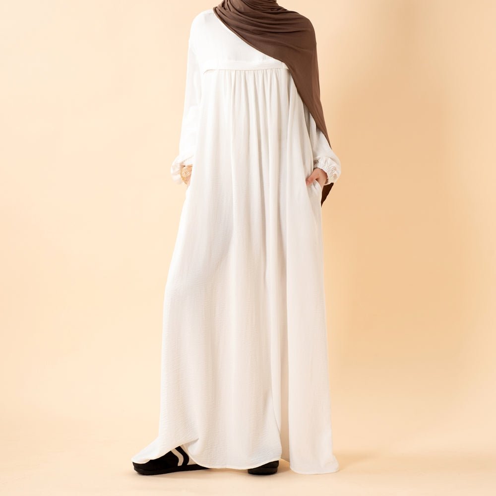 Abaya en crêpe avec poches sécurisées pour Omra (MA386)