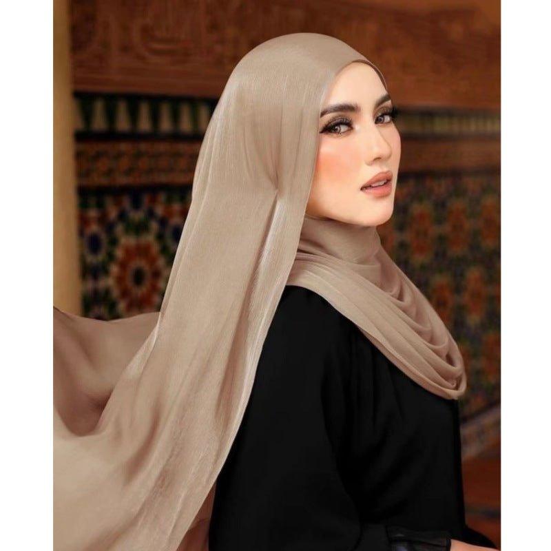 Hijab Long en Satin Uni Fin Couleur Unie (MH051)
