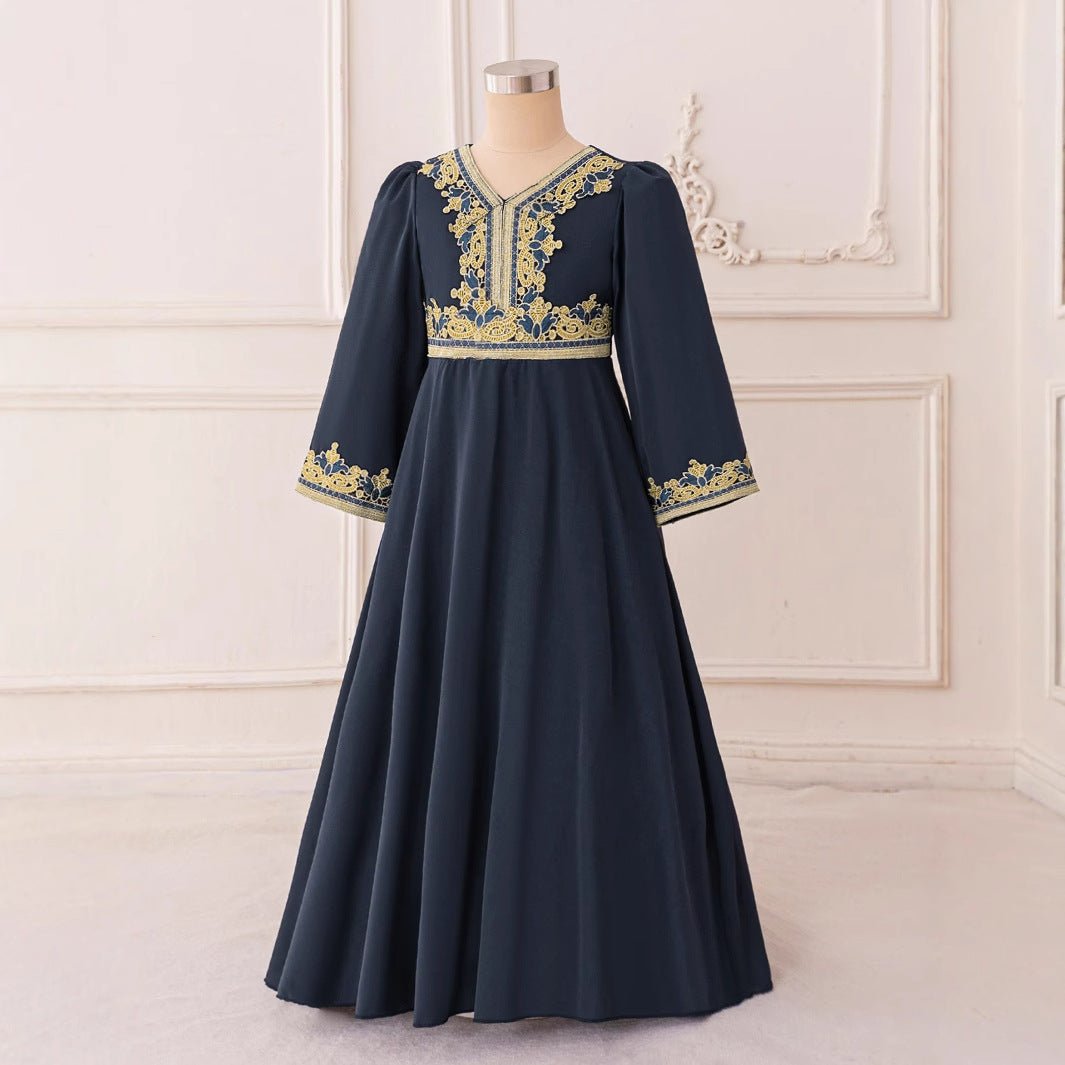 Robe Kaftan Brodée pour Filles (MKG020)