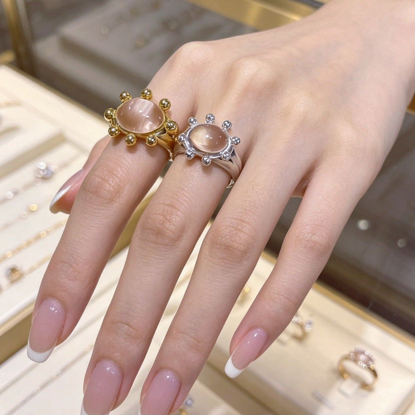 Bague Vintage Crab Sunburst Crystal Statement | Bague Ajustable (MAC483)