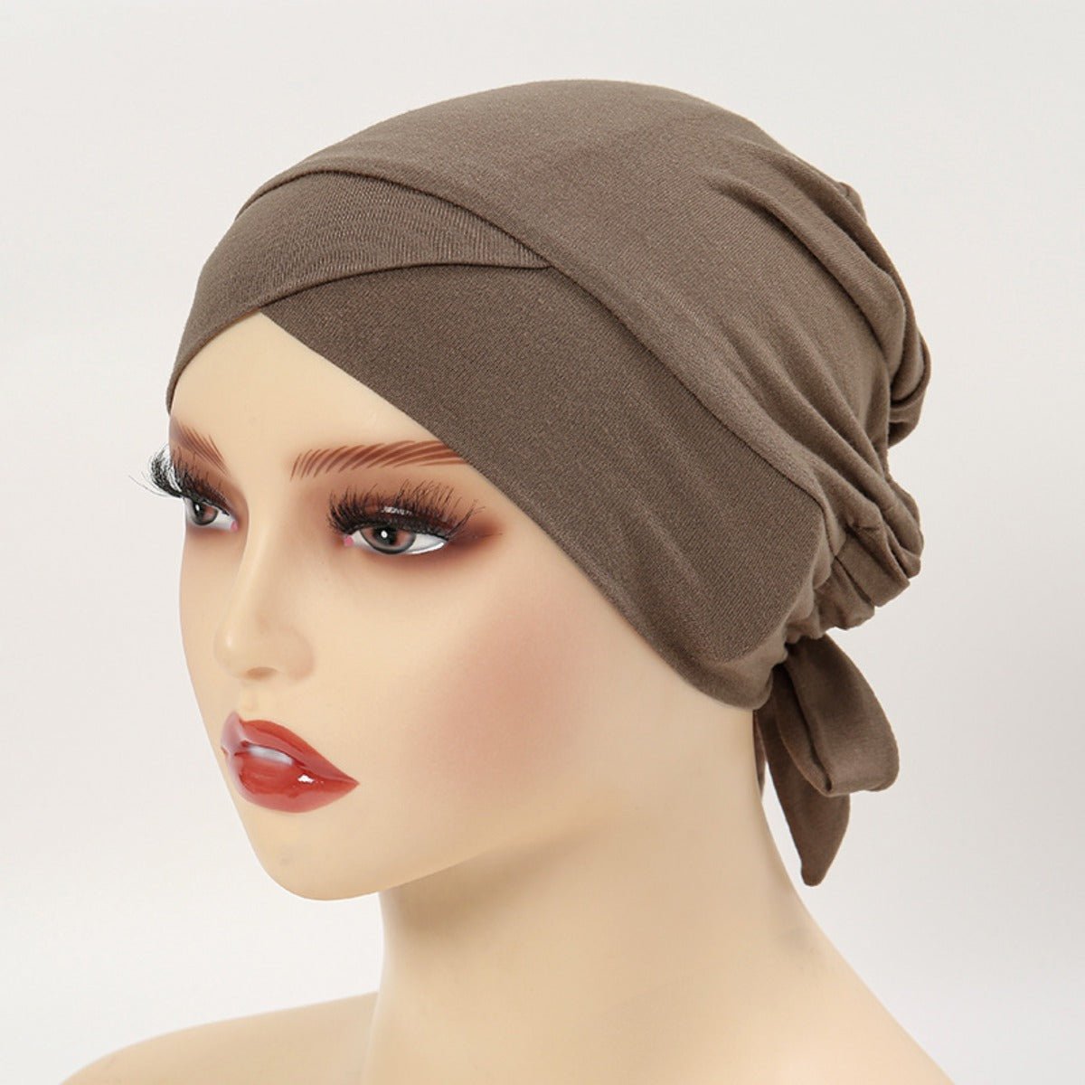Bonnet hijab en coton mercerisé premium à bandes croisées avec bord ajustable (MH116)