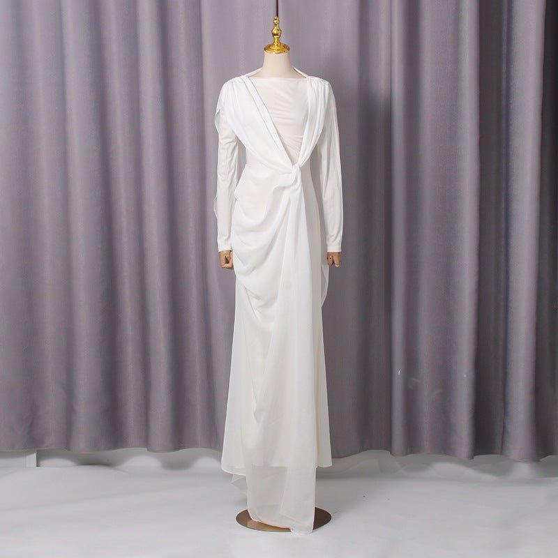 Robe Maxi Drapée Torsadée (MS364)