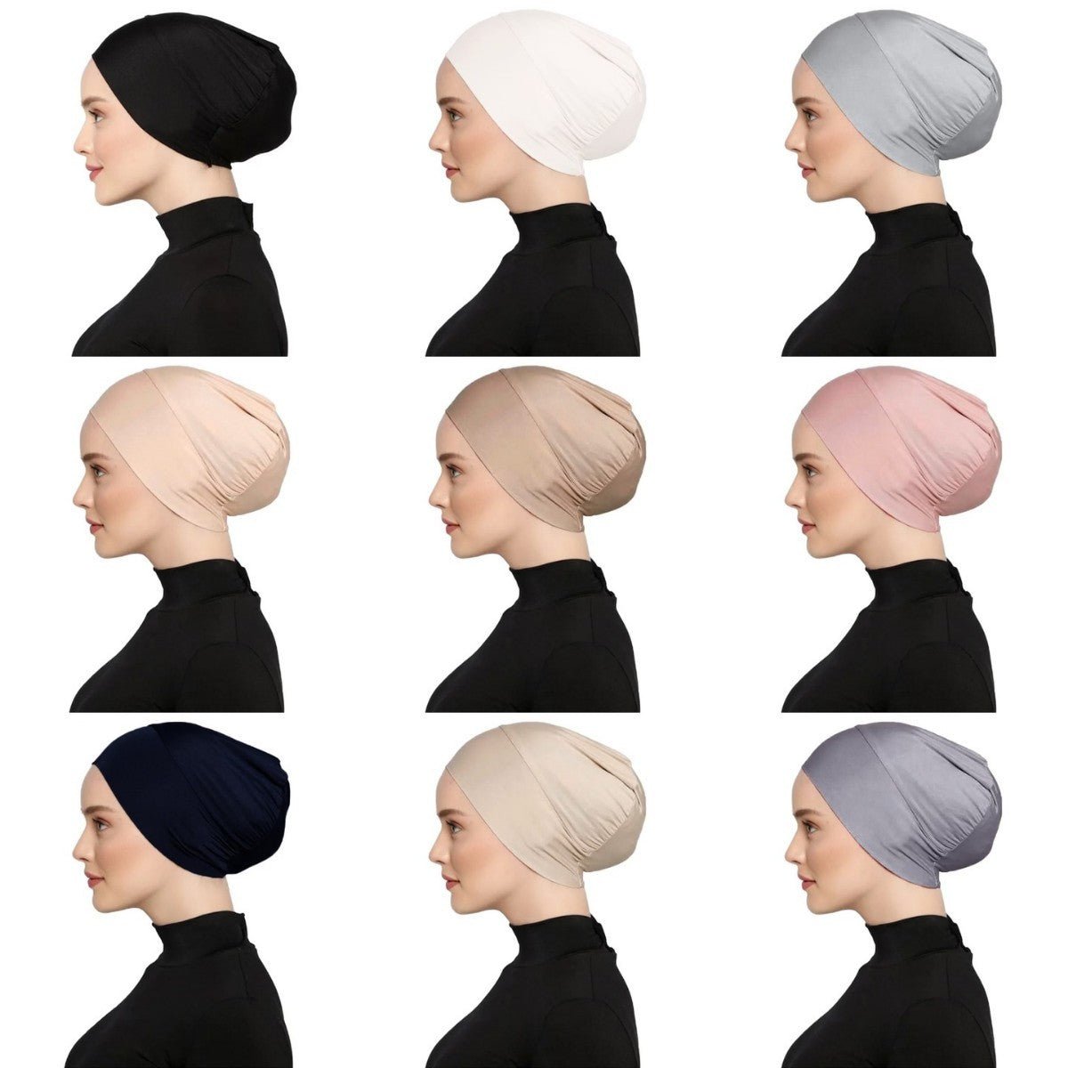 Bonnet sous-hijab en coton mercerisé | Bonnet hijab musulman (MH199)