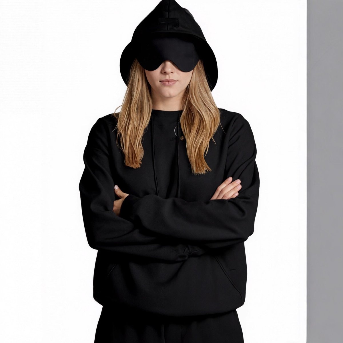 Sweat à capuche Travel Mode avec masque de sommeil intégré | Pull oversize avec masque de sommeil intégré (MS209)