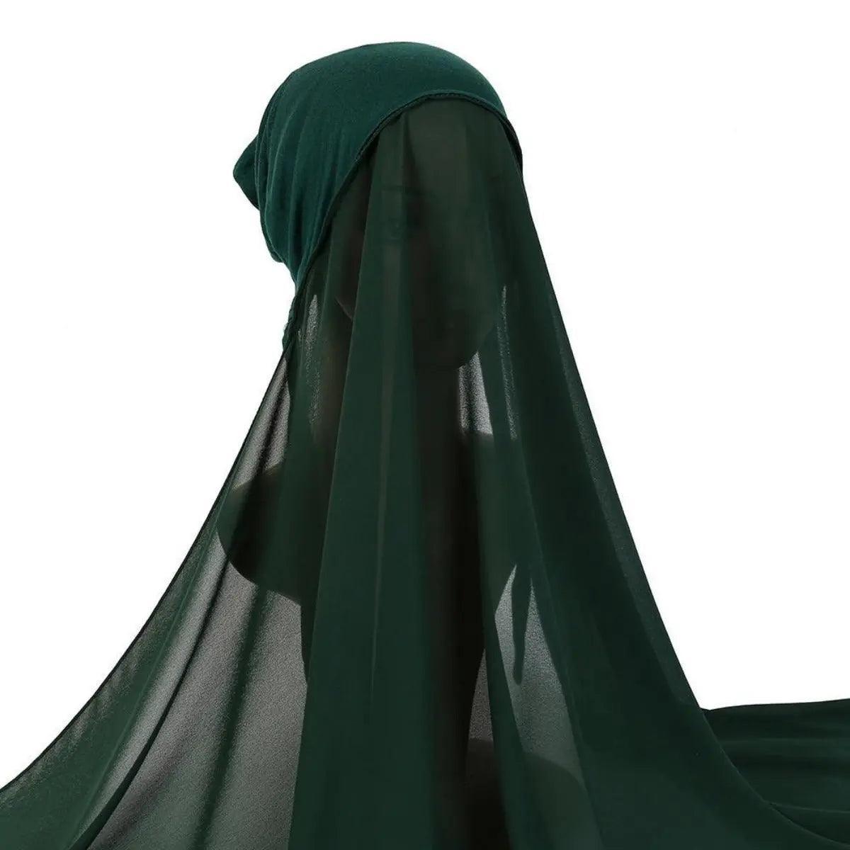 Hijab Instant en Mousseline avec Bonnet Intégré (MH004)