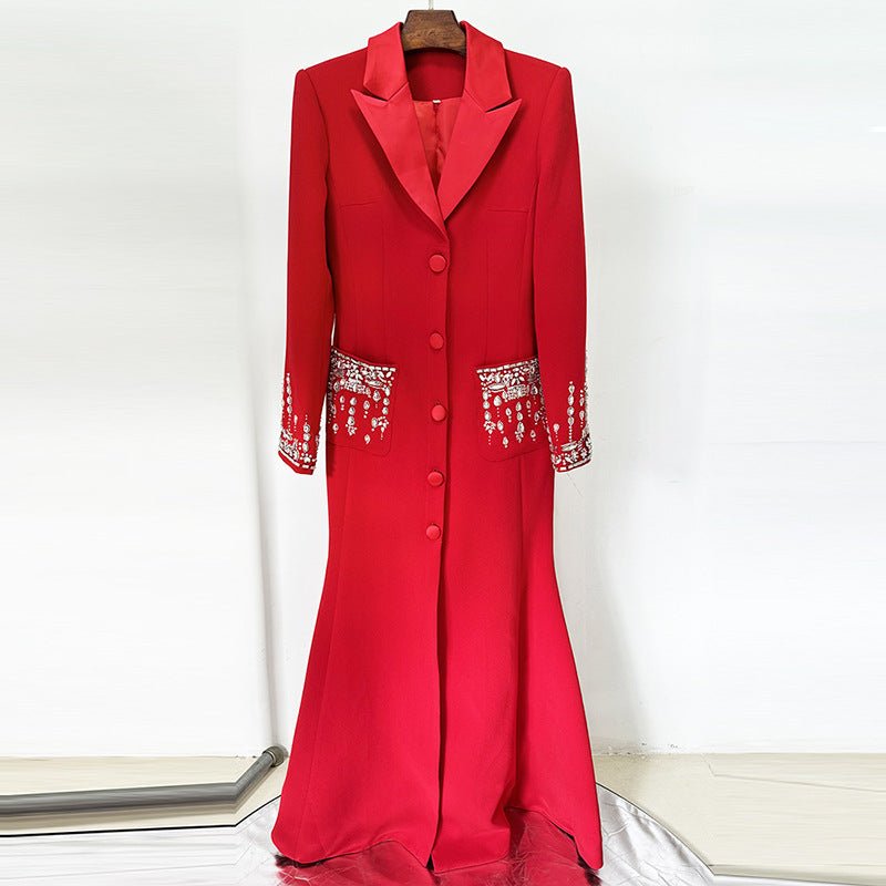 Robe de soirée blazer ornée de cristaux (MS300)