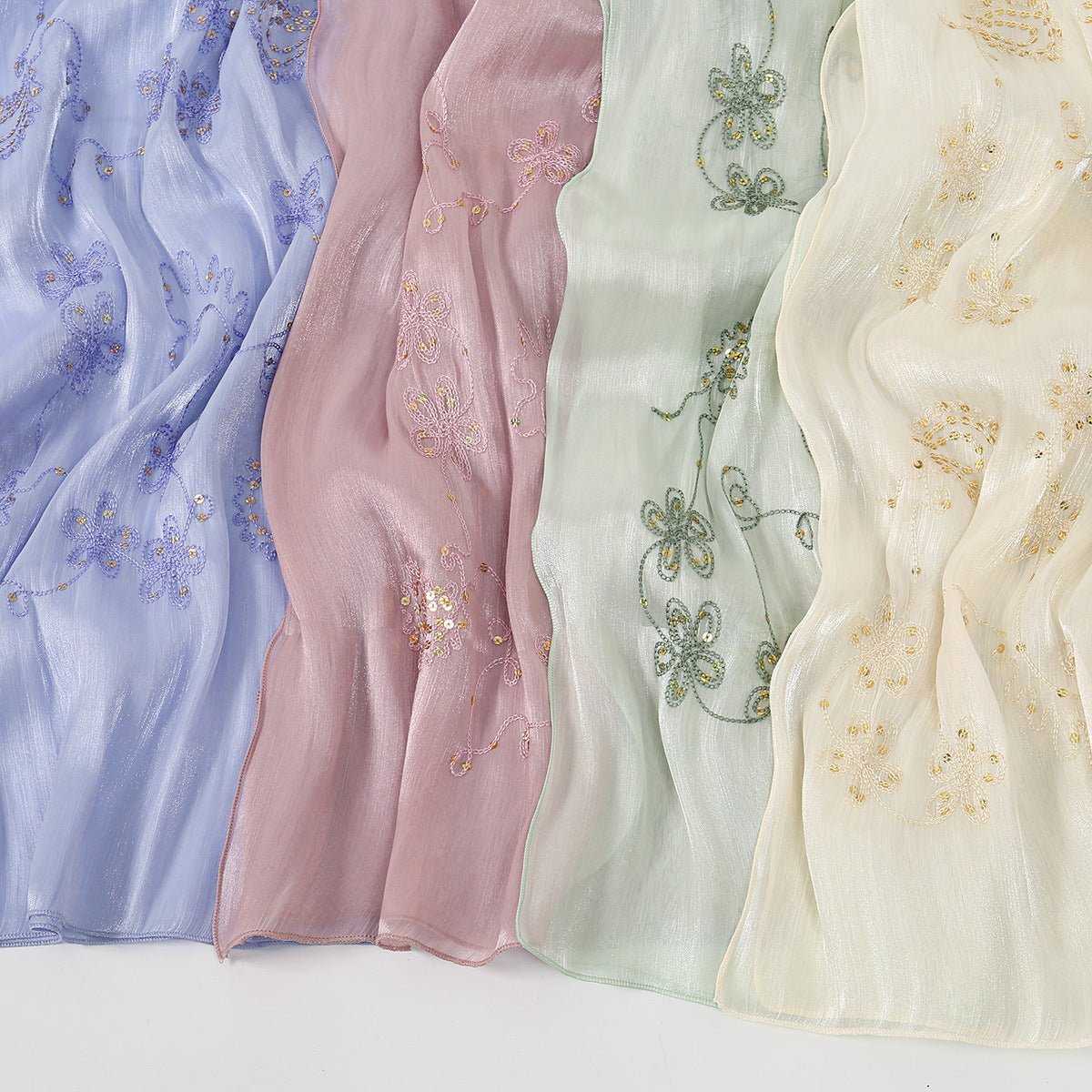Foulard Hijab Pailletté Brillant Brodé (MH248)