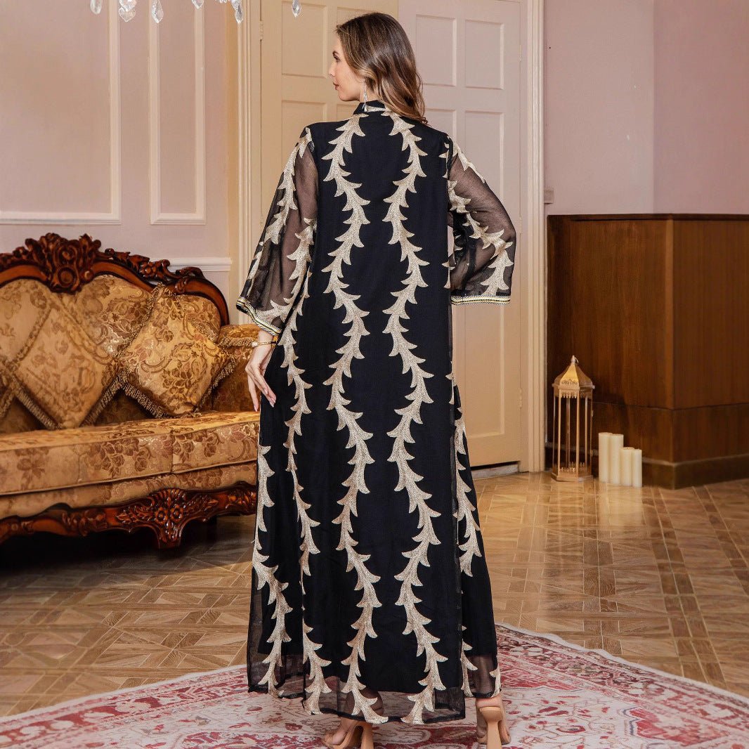 Abaya de soirée en mesh brodé (MA414)